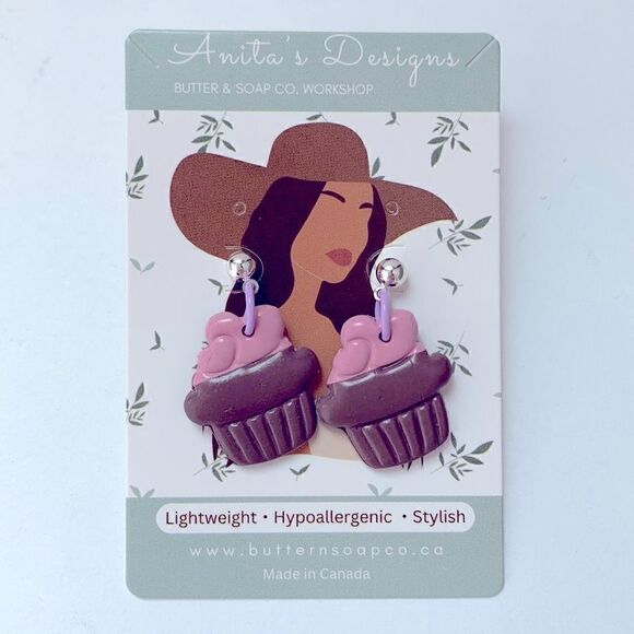 🧁Super Cute Cupcake Clay Earrings Hypoallergenic - Picture 4 of 5